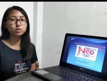 Students of DMI, St Joseph School took part in an online campaign to spread awareness against drugs, alcohol and tobacco products.